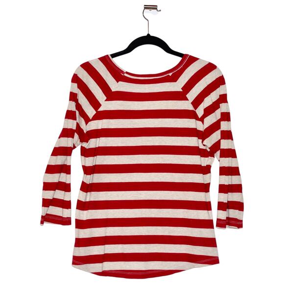 French Connection Red Striped Top Size Large - Picture 3 of 3
